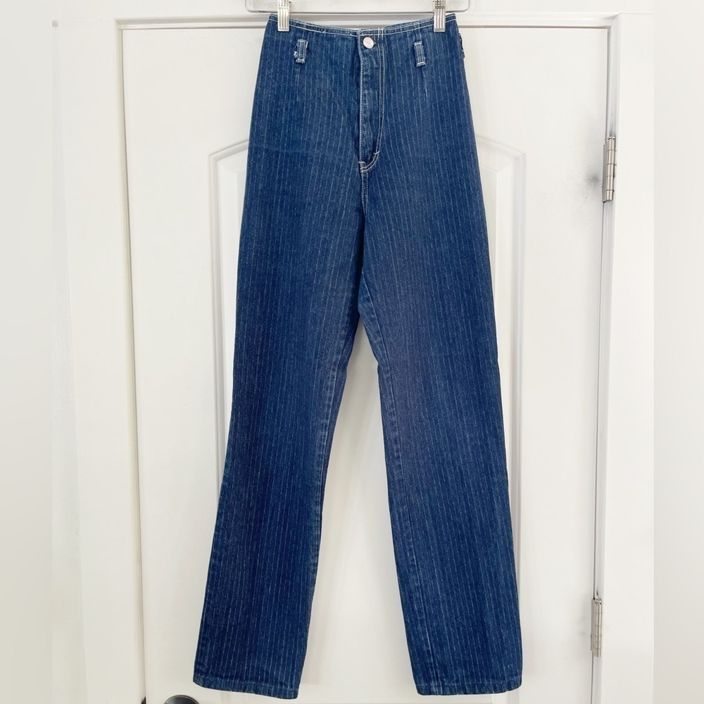 Amazing 70s Era Vintage Union Gap Pin Striped Jeans - 0